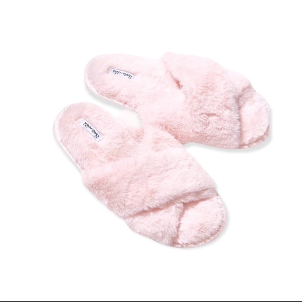 Splendid Slippers Super Plush Faux Fur Criss Cross